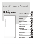 Frigidaire 297081600 Refrigerator User Manual