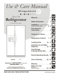 Frigidaire 241721000 Refrigerator User Manual