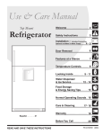 Frigidaire 241553001 Refrigerator User Manual