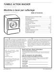 Frigidaire 134683400 Washer User Manual