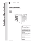 Friedrich CP24F30 Air Conditioner User Manual