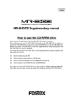 Fostex MR-8HD/CD Computer Drive User Manual