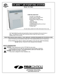 Field Controls UV-1500C Air Cleaner User Manual