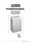 Fellowes 480 Paper Shredder User Manual