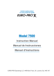 Euro-Pro 7500 Sewing Machine User Manual