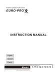 Euro-Pro 372 Sewing Machine User Manual