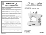 Euro-Pro 1104HB Sewing Machine User Manual