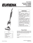 Eureka 170 SERIES Vacuum Cleaner User Manual