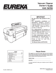 Eureka 1040 Series Vacuum Cleaner User Manual