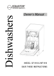 Equator SP 818 Dishwasher User Manual