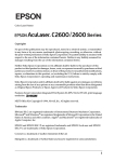 Epson C2600/2600 Printer User Manual