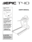 Epic Fitness FMTL39940 Treadmill User Manual