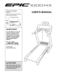 Epic Fitness 1000MX Treadmill User Manual
