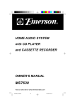 Emerson MS7630 Stereo System User Manual