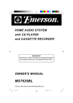 Emerson MS7625 Stereo System User Manual