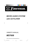Emerson MS7608 Stereo System User Manual