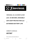 Emerson HD7097 CD Player User Manual