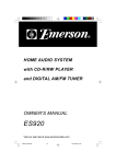 Emerson ES920 Stereo System User Manual
