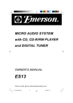 Emerson ES13 Stereo System User Manual