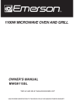 Emerson 1100W Microwave Oven User Manual
