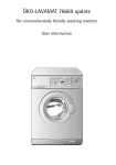 Electrolux 76669 Washer User Manual