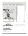 Electrolux 241857202 Refrigerator User Manual