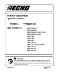 Echo 99944200540 Trimmer User Manual