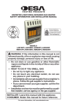 Desa HDR18NT Gas Heater User Manual