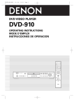 Denon DVD-910 DVD Player User Manual
