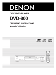 Denon DVD-800 DVD Player User Manual