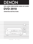 Denon DVD-3910 DVD Player User Manual