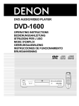 Denon DVD-1600 DVD Player User Manual