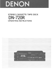 Denon DN-720R Cassette Player User Manual