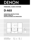 Denon D-A03 Stereo System User Manual