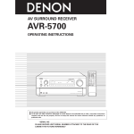 Denon AVR-5700 Stereo Receiver User Manual