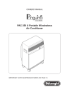 DeLonghi PAC 250 U Air Conditioner User Manual