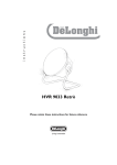 DeLonghi HVR 9033 Retr Water Heater User Manual
