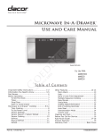 Dacor MMD24 Microwave Oven User Manual