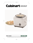 Cuisinart CRC-400C Rice Cooker User Manual