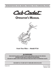 Cub Cadet FT 24 Tiller User Manual