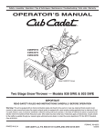 Cub Cadet 930 SWE Snow Blower User Manual