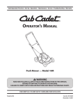 Cub Cadet 108C Lawn Mower User Manual