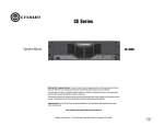 Crown Audio ce 4000 Stereo Amplifier User Manual