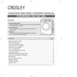 Crosley CFW-8000GR Washer/Dryer User Manual