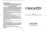 Crock-Pot 1.5 Quart Slow Cooker User Manual