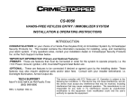 Crimestopper Security Products CS-8050 Automobile Alarm User Manual