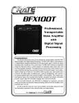 Crate Amplifiers BFX100T Musical Instrument Amplifier User Manual