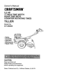 Craftsman 917.2933 Tiller User Manual