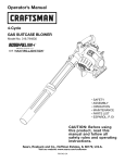 Craftsman 316.794830 Blower User Manual