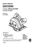 Craftsman 315.10899 Saw User Manual